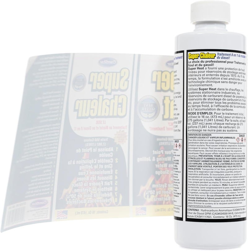 ComStar Super Heat, 8-in-1 Fuel Oil Treatment, Controls Waxing & Jelling, Melts Ice, Lowers Pour Point, Dissolves Sludge, Reduces Soot, Rust, Water, Cleans Parts, Made In USA, 16 Ounces (60-130) - Image 3